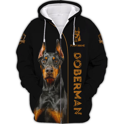 Doberman Dog Custom T-Shirts Professional Dogs 3D Shirt