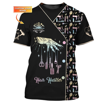 Hair Hustler Custom T-Shirts Hairdresser Tools Wind Chimes 3D Shirt