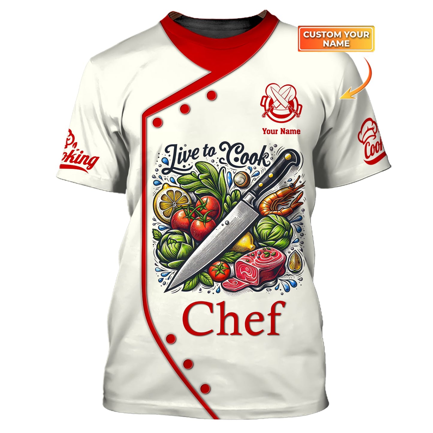 Zipper Hoodie Unisex Knives Cooking Chef Custom T-Shirts Gif For Chef Lover