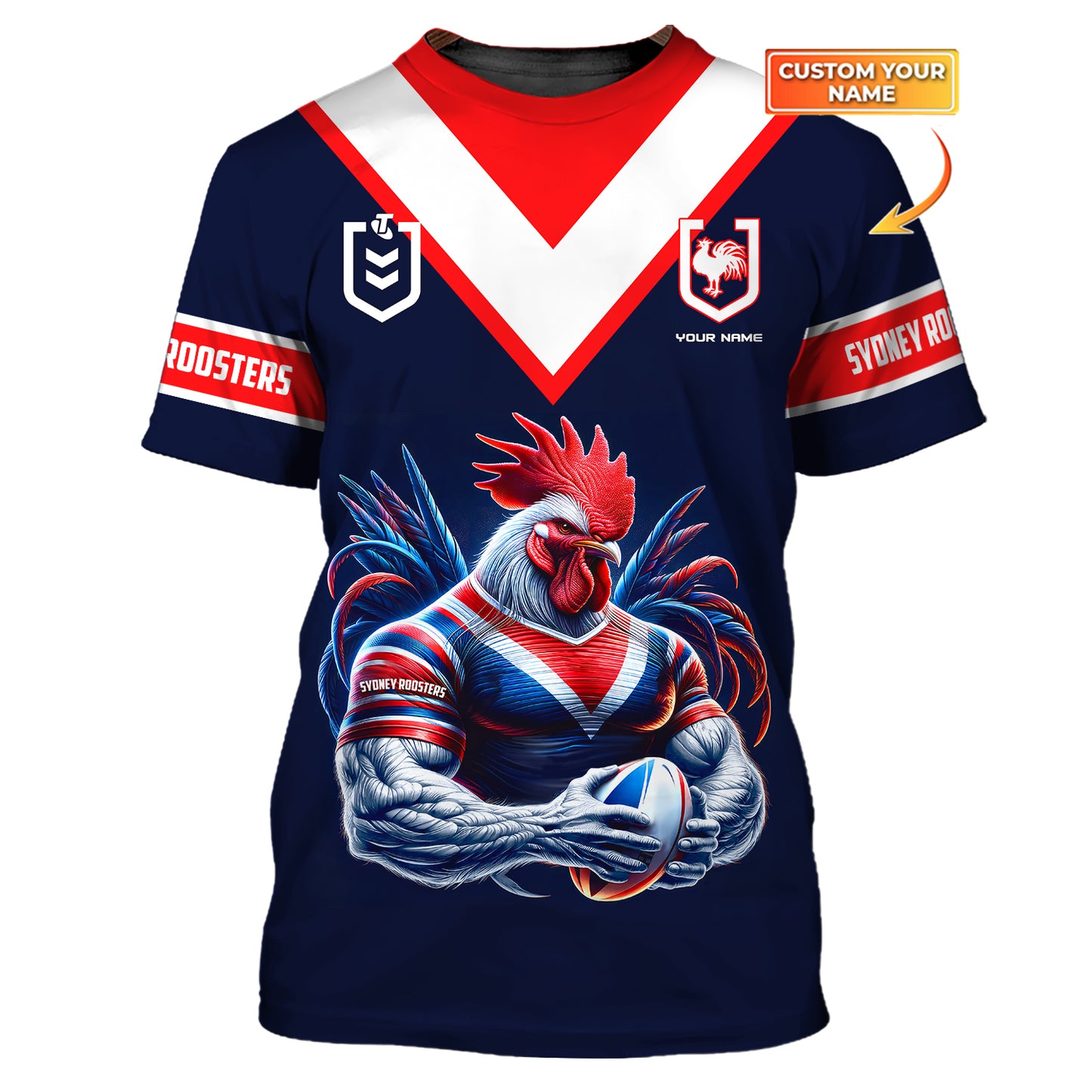 Rugby Lover Custom T-Shirts Sydney Roosters 3D Shirt