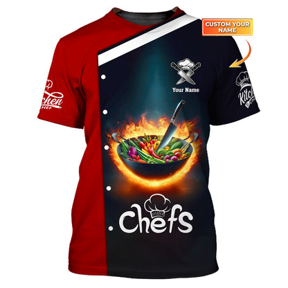 Unisex Chef, Cooking Chef Custom T-Shirts Gif For Chef 3D Shirt