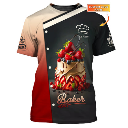 Bakery Custom T-Shirts Sweet Cake 3D Shirt Gif For Baker