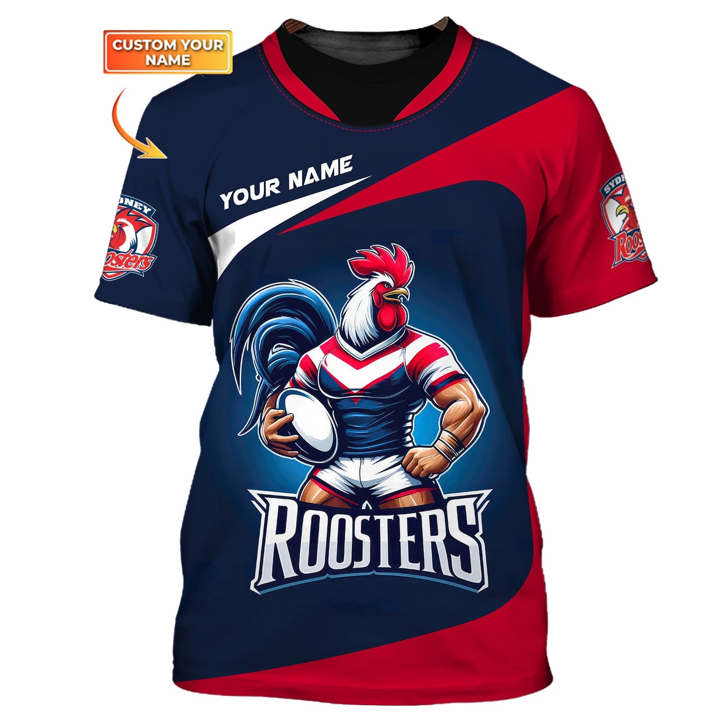 Zipper Hoodie Rugby Custom T-Shirts Sydney Roosters Lover 3D Shirt