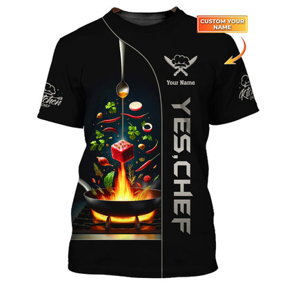 Zipper Hoodie Unisex Custom T-Shirts Chef Cooking 3D Shirt Gif For Chef