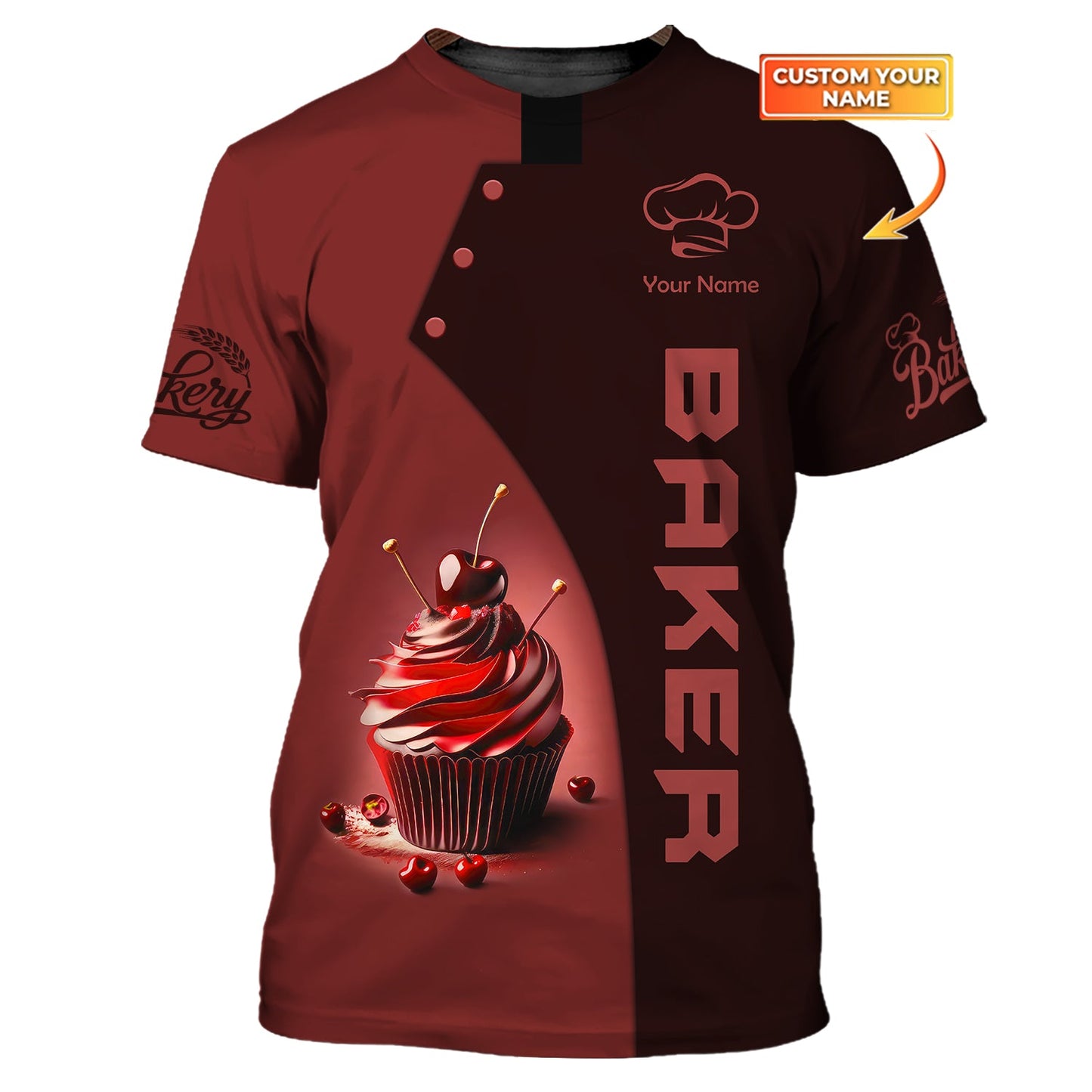 Zipper Hoodie Seductive Cupcakes 3D Shirts Gif For Baker, Bakery Custom T-Shirts