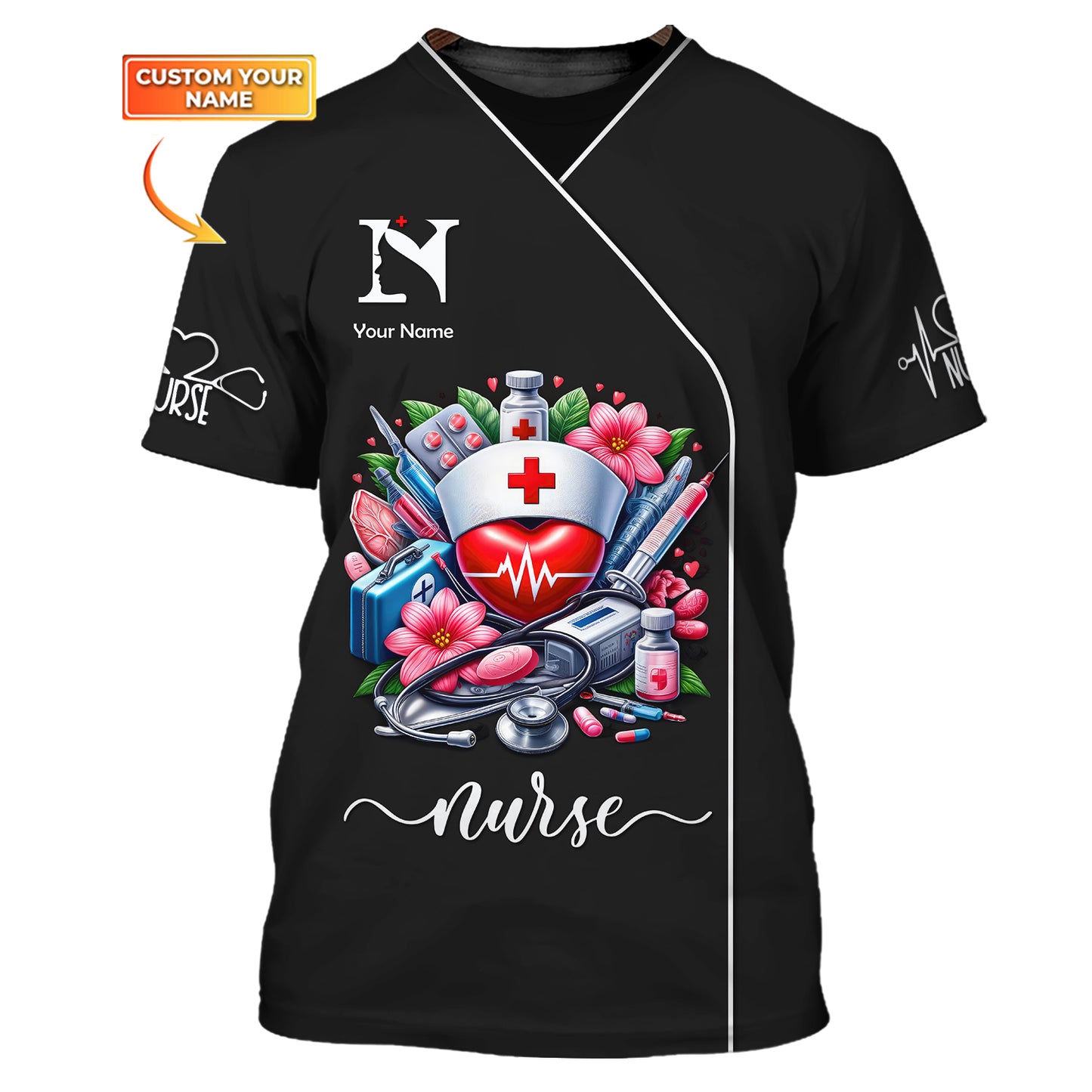 Medical Kit With Heart 3D Shirt Nurse Life Custom T-Shirts Gif For Nusre