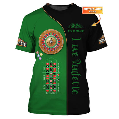 Zipper Hoodie European Roulette Table 3D Shirt Casino Custom T-Shirts