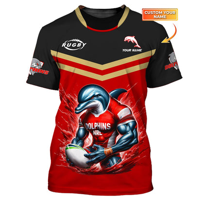 Zipper Hoodie The Dolphins 3D Shirt Rugby Custom T-Shirts