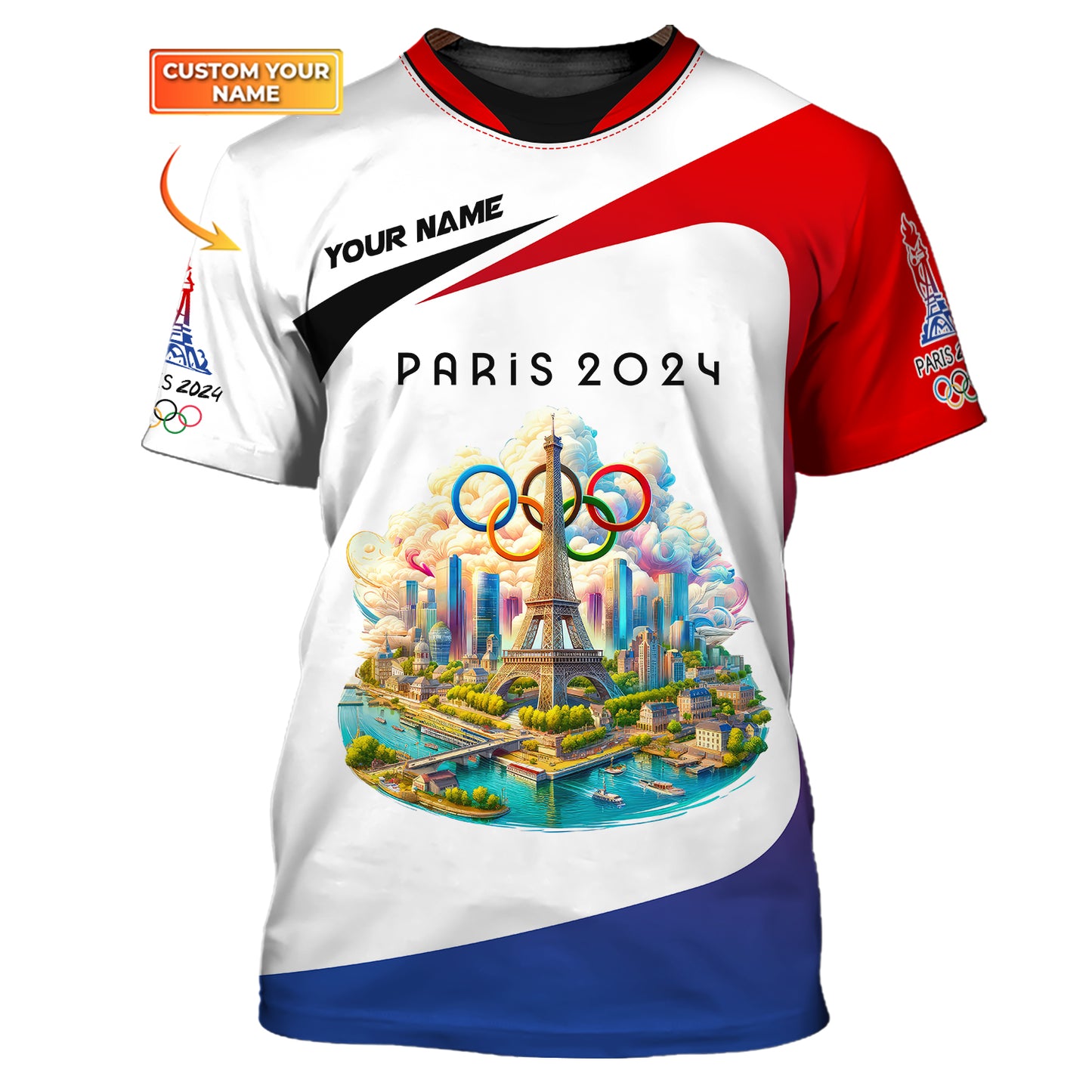 Zipper Hoodie Olympic Custom T-Shirts Road To Paris 2024 3D Shirt