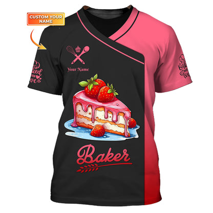 Personalized Bakery Custom T-Shirt Baker 3D Shirts