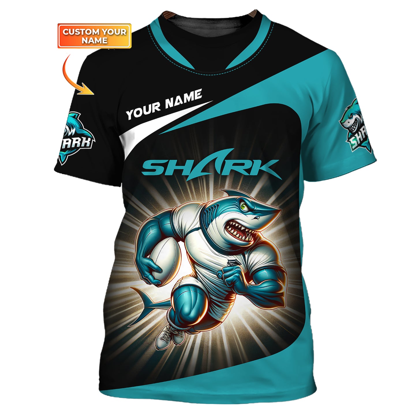 Cronulla Sharks 3D Shirt Rugby Custom T-Shirts