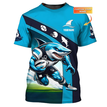 Zipper Hoodie The Sharks Union 3D Shirt Rugby Custom T-Shirts