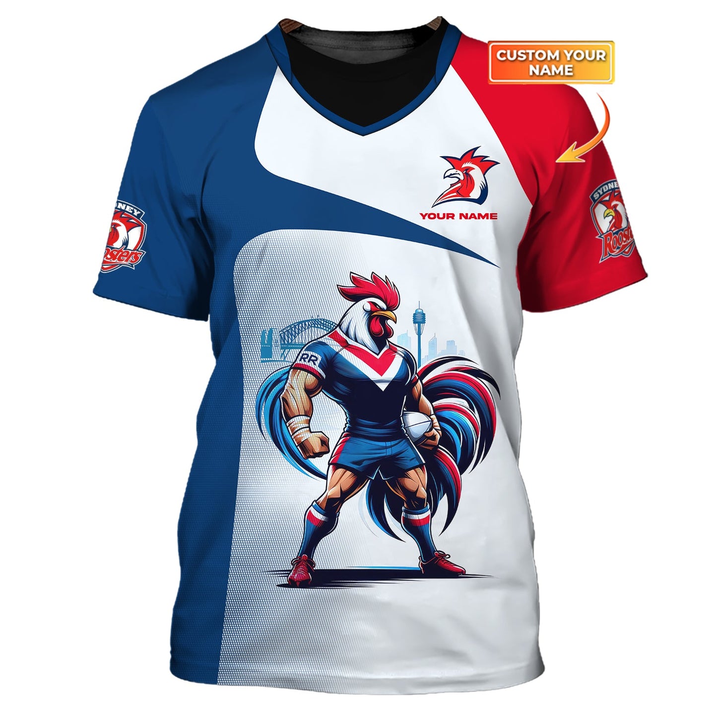 Zipper Hoodie Sydney Roosters 3D Shirt Rugby Custom T-Shirts