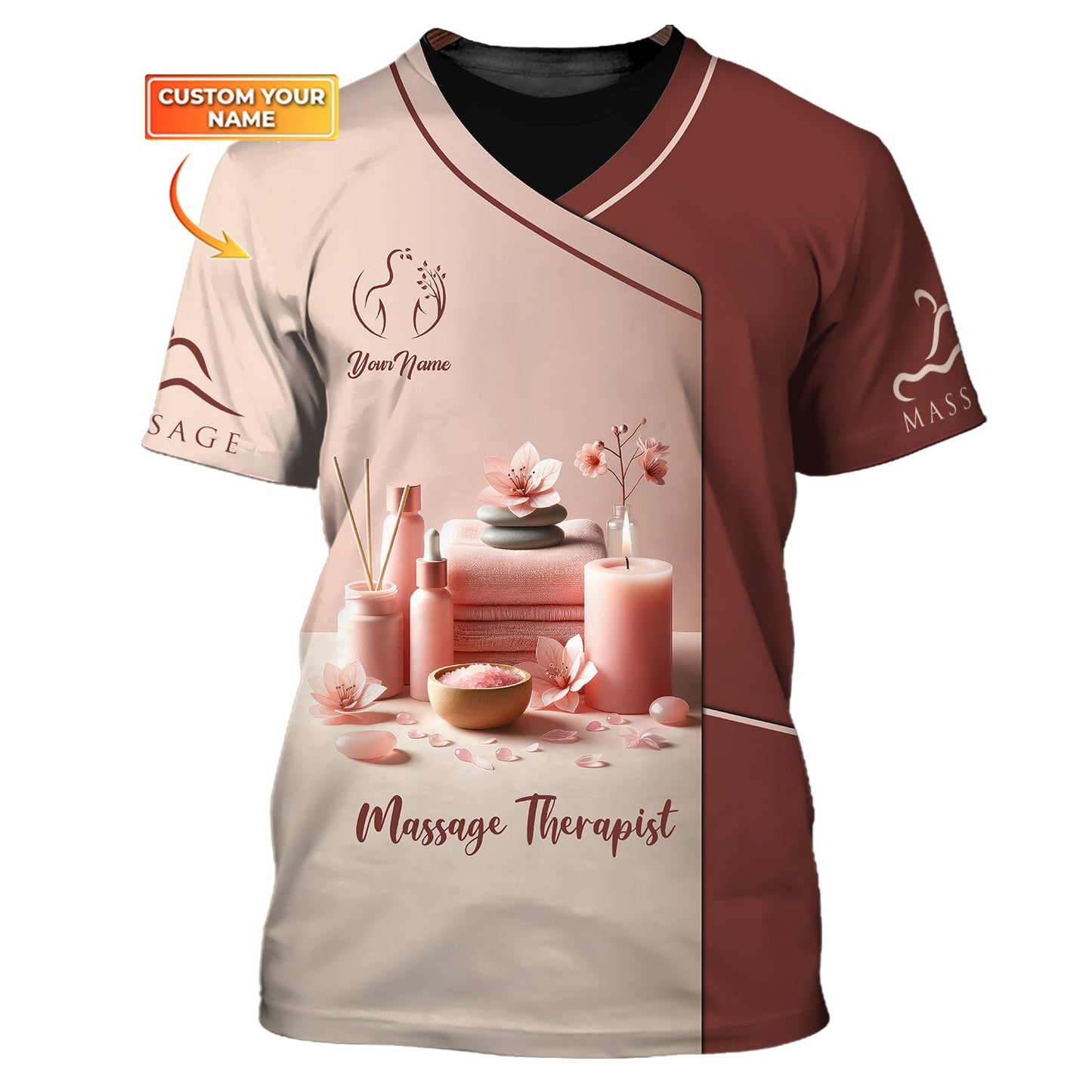 Zipper Hoodie Beautiful Spa Custom T-Shirts Cherry Blossom Therapeutic Massage Set 3D Shirt