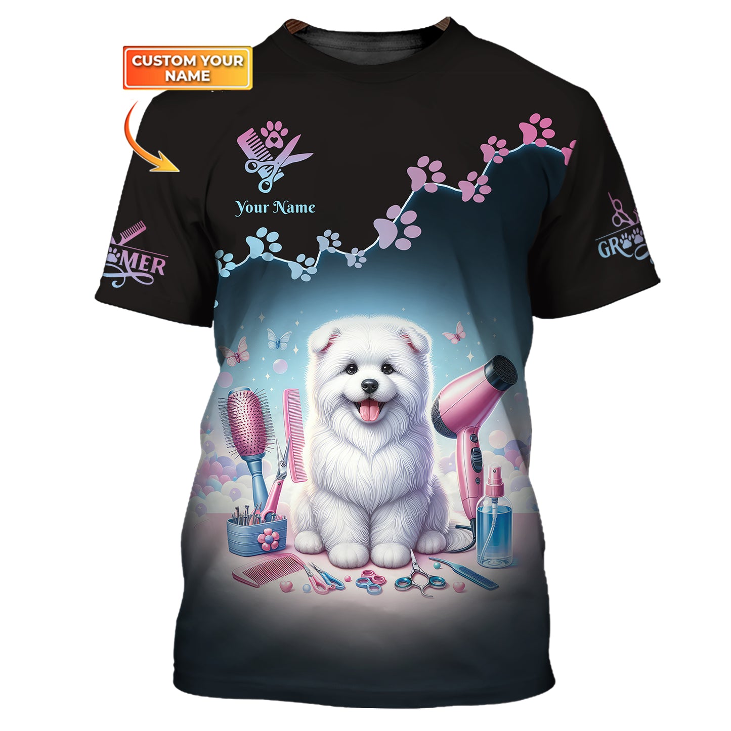 Groomer Custom T-Shirts Dog And Grooming Tools 3D Shirt