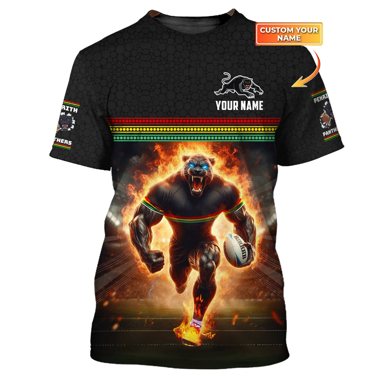 Penrith Panthers Angry 3D Shirt Rugby Custom T-Shirts