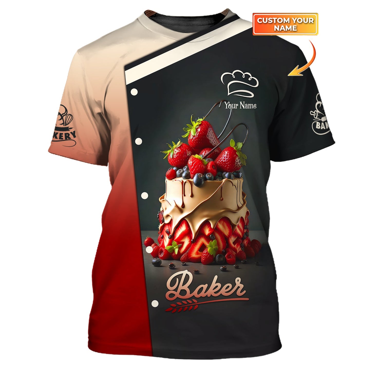 Zipper Hoodie Bakery Custom T-Shirts Sweet Cake 3D Shirt Gif For Baker