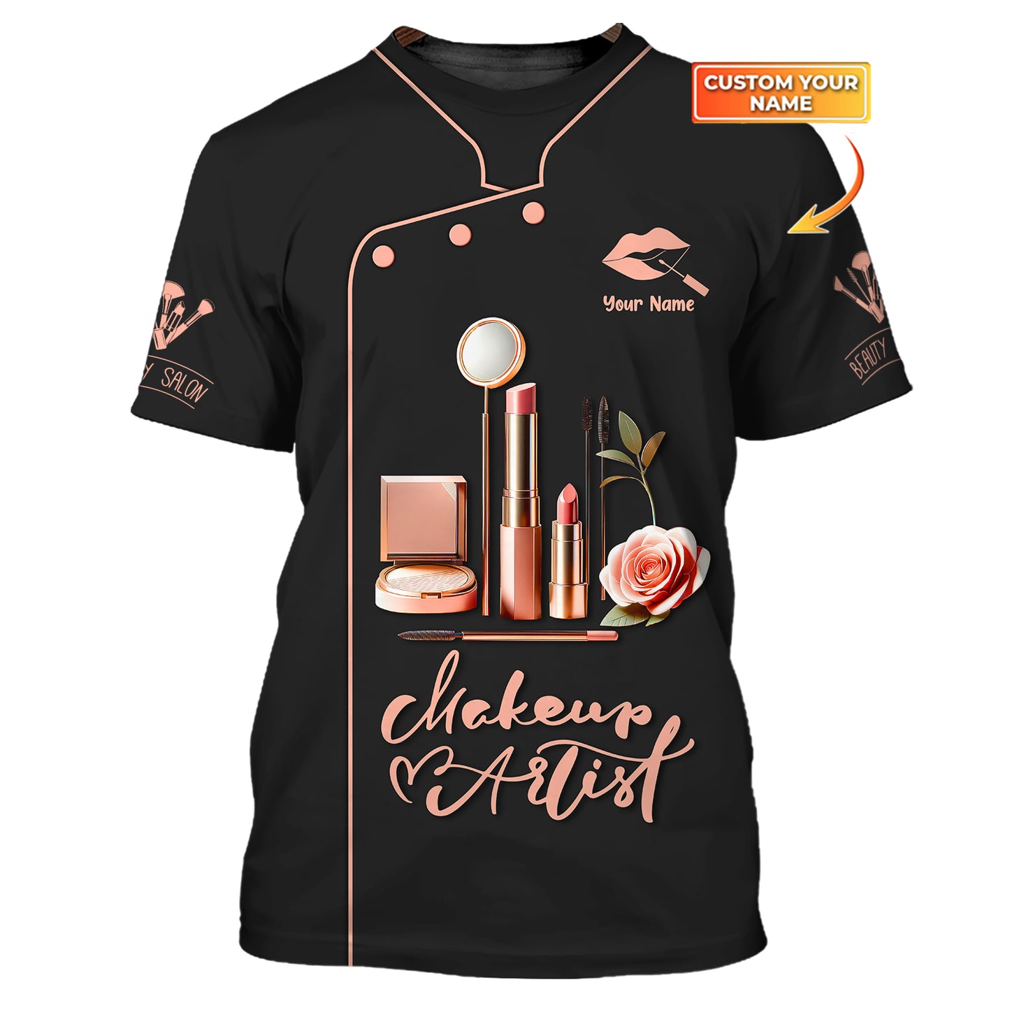 Makeup Artist Tools 3D Shirt Beauty Salon Custom T-Shirts