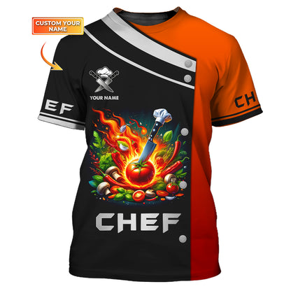 Chef Cooking Unisex Custom T-Shirts Gif For Chef Lover 3D Shirt