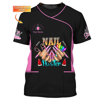 Personalized Colorful Nails 3D Shirt Nail Artist Custom T-Shirts