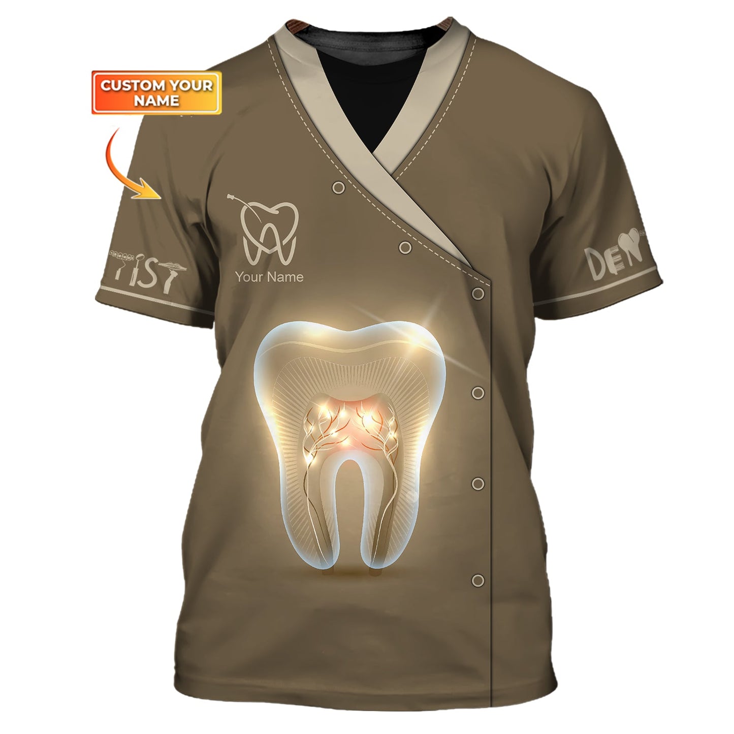 Zipper Hoodie The Tooth Surface Glows 3D Shirts Gif For Dental, Cosmetic dentistry Custom T-Shirts