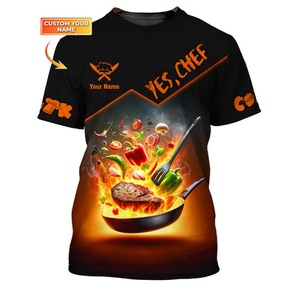 Personalized Custom T-Shirts Chef, Gif For Chef, Pan Of Chef 3D Shirts