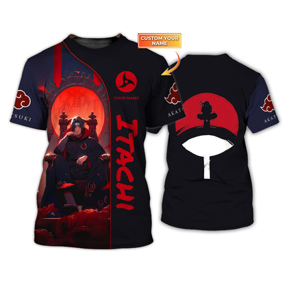 Zipper Hoodie Uchiha Itachi 3D Shirt Naruto Custom T-Shirts