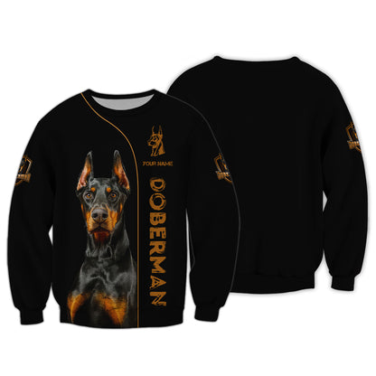 Doberman Dog Custom T-Shirts Professional Dogs 3D Shirt