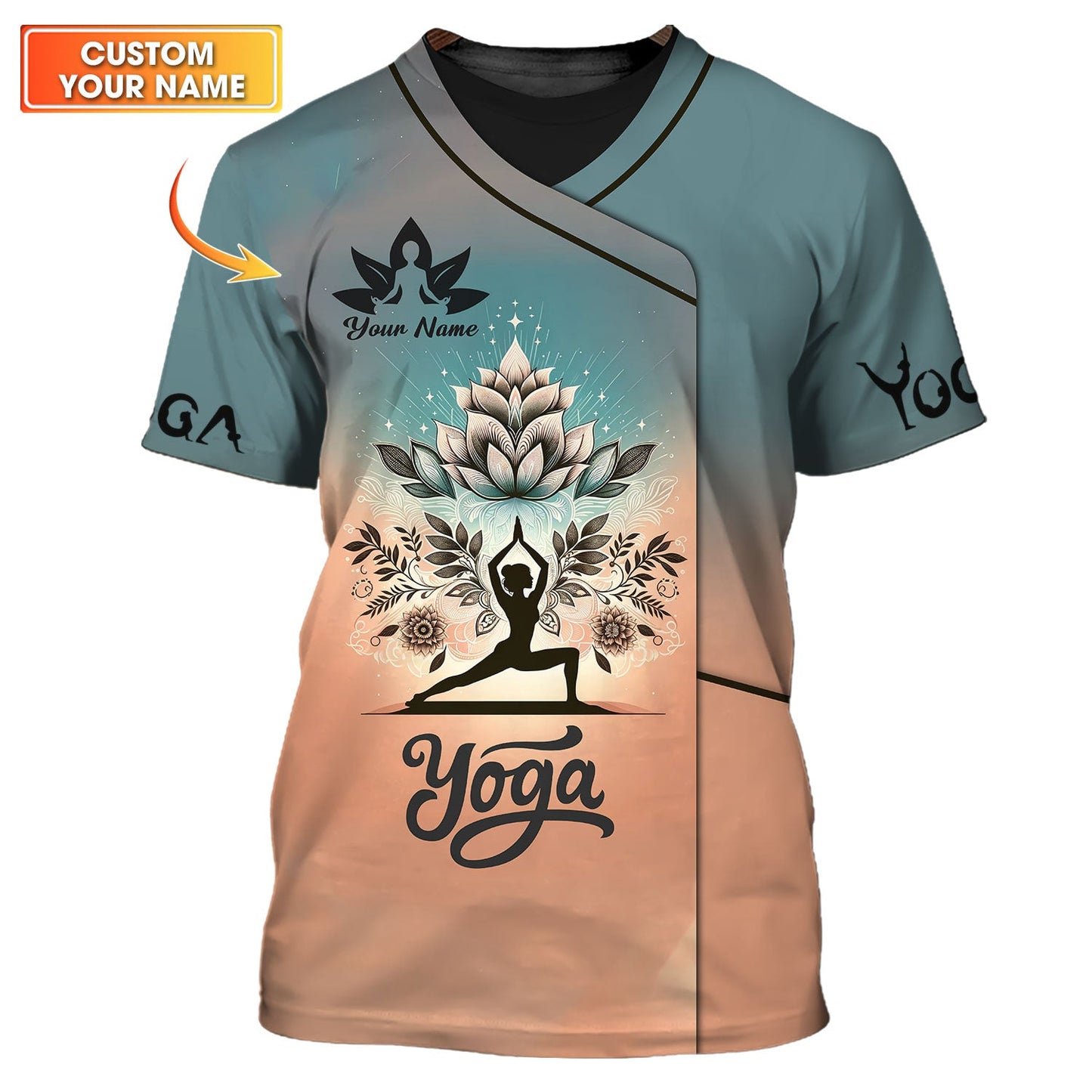 Zipper Hoodie Yoga With Lotus Motifs 3D Shirt Psychic Enlightenment Custom T-Shirts