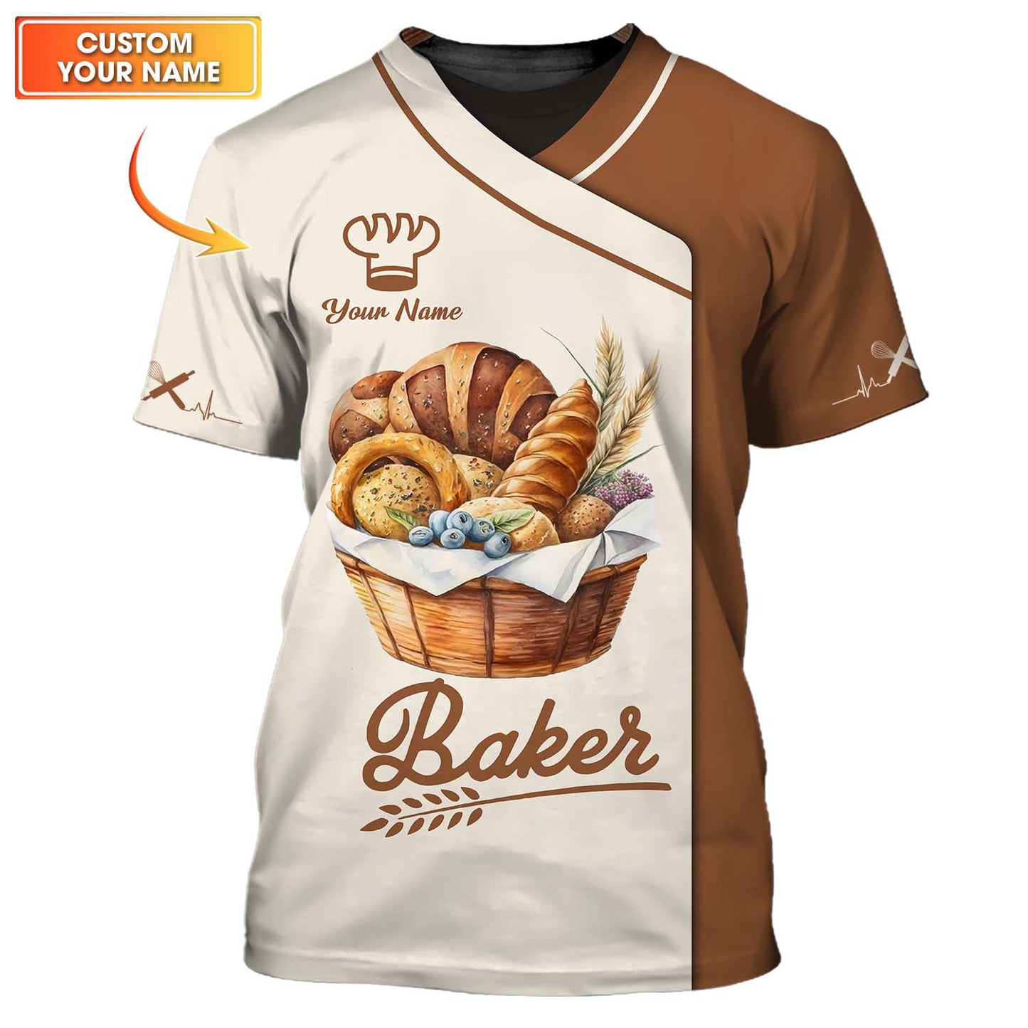 Baker Custom T-Shirts Bakery Bread 3D Shirt, Zipper Hoodie