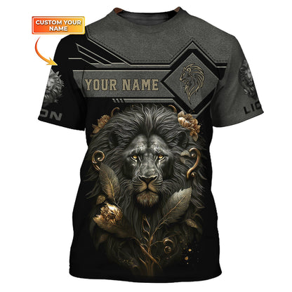 Lion Griesbach Gold And Black Spirit Animal 3D Shirts Lion Custom T-Shirts, Zipper Hoodie