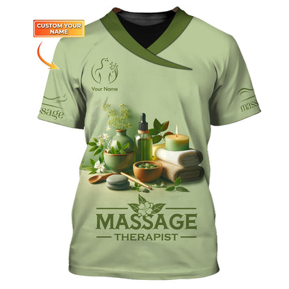 Massage Custom T-Shirts Skin Care Spa Set Decoration Candle 3D Shirt