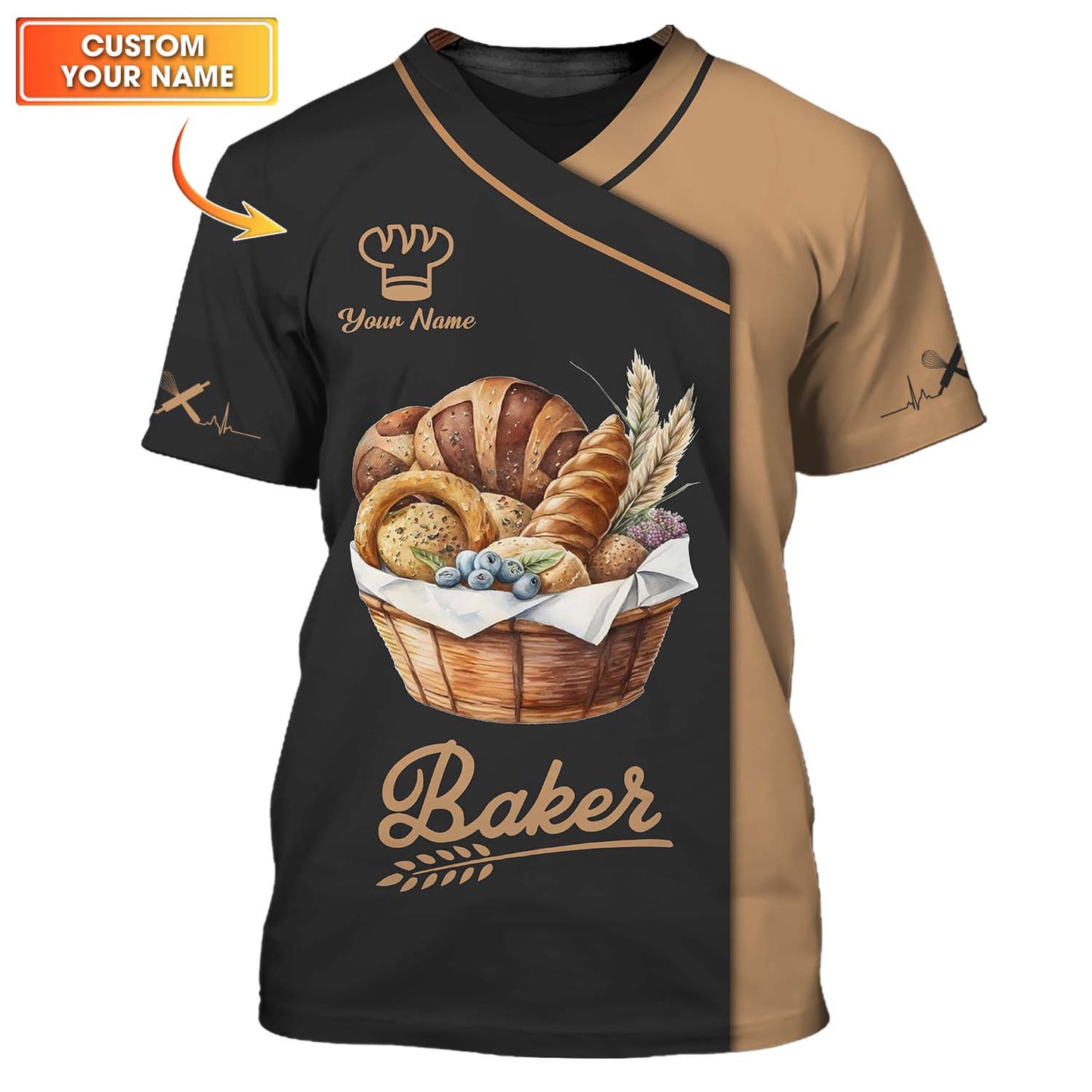 Bread Basket 3D Shirt Bakery Custom T-Shirt Gif For Baker