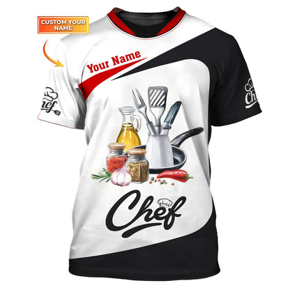 Kitchenware Art 3D Shirt, Gif For Chef, Cooking Spices Custom T-Shirts, Zipper Hoodie