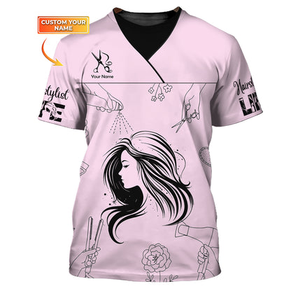 Hairdresser Tools 3D Shirt Hair Stylist Custom T-Shirts