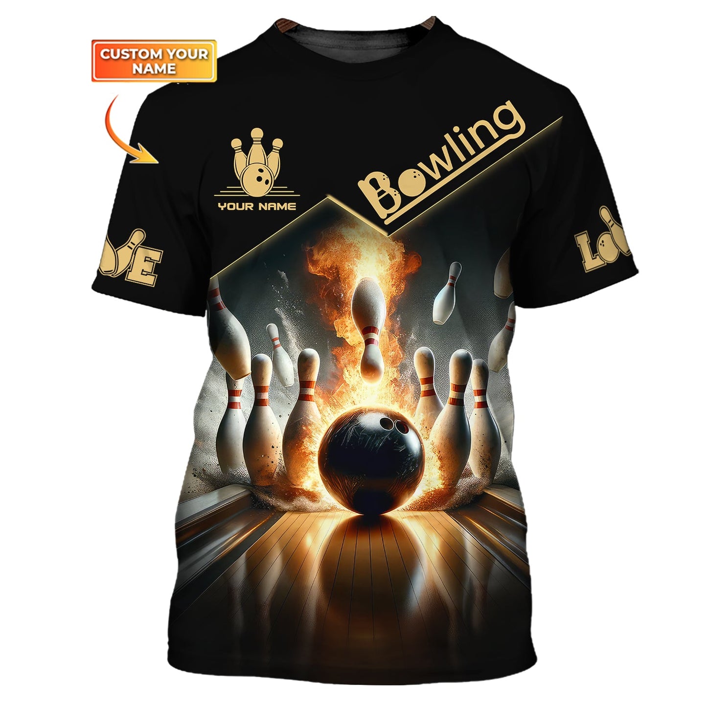 Zipper Hoodie Bowling Strike Custom T-Shirts Gif For Bowling Athlete 3D Shirt, Hoodie