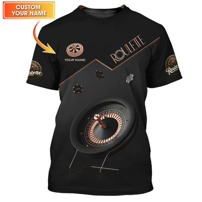 Roulette Black Luxury 3D Shirt Casino Custom T-Shirts