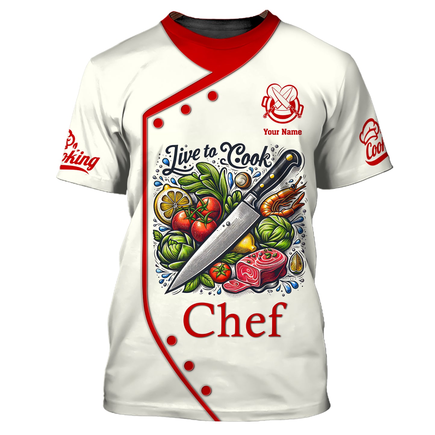 Unisex Knives Cooking Chef Custom T-Shirts Gif For Chef Lover