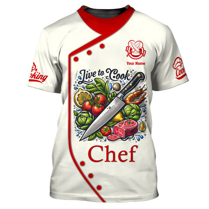 Unisex Knives Cooking Chef Custom T-Shirts Gif For Chef Lover