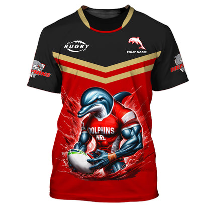 The Dolphins 3D Shirt Rugby Custom T-Shirts