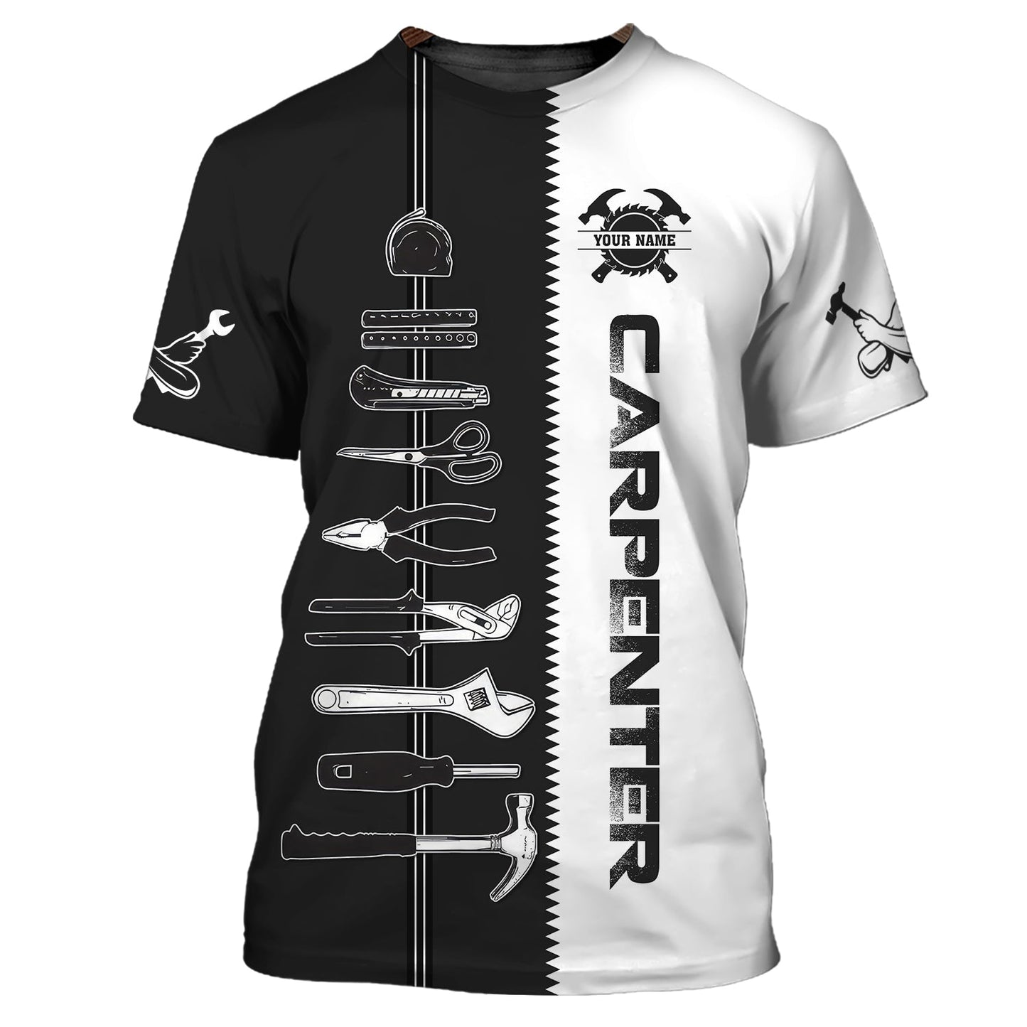 Zipper Hoodie Carpenter Custom T-Shirts Carpentry Tools 3D Shirt