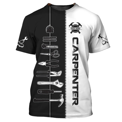 Zipper Hoodie Carpenter Custom T-Shirts Carpentry Tools 3D Shirt