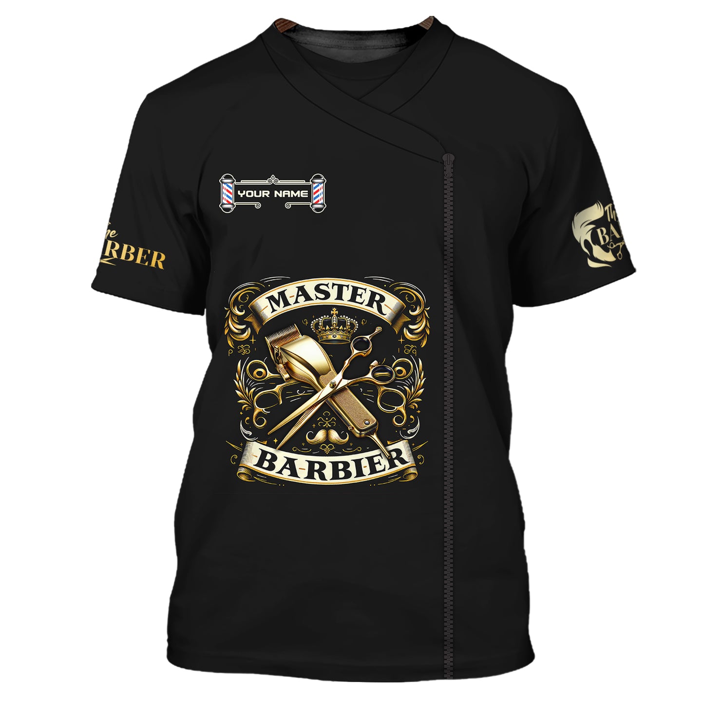 The Master Barber Golden Symbol 3D Shirt Barbershop Custom T-Shirts