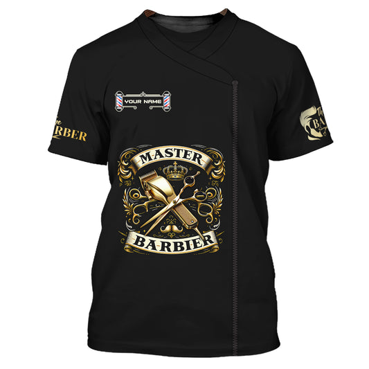 The Master Barber Golden Symbol 3D Shirt Barbershop Custom T-Shirts