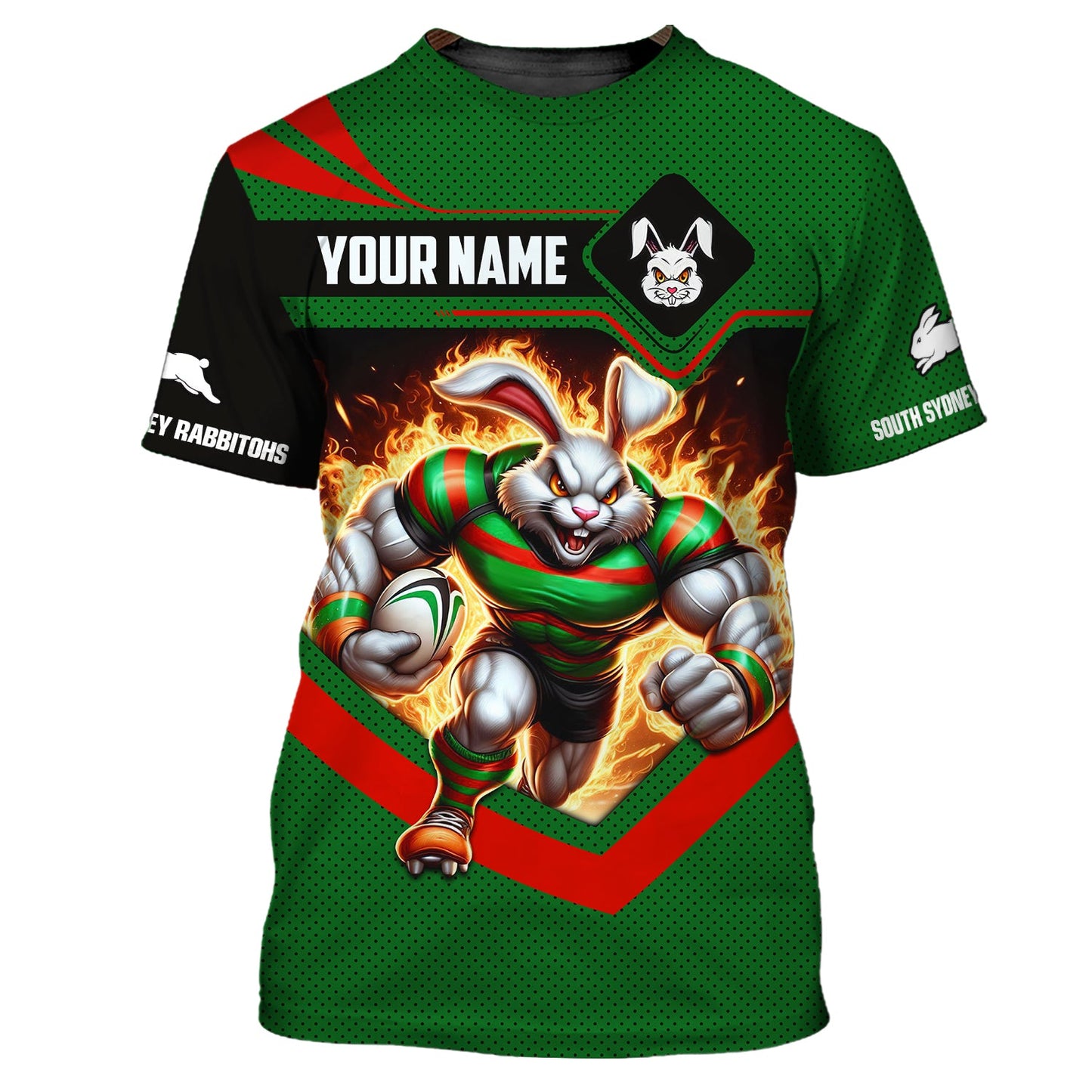 Zipper Hoodie Rugby Custom T-Shirts South Sydney Rabbitohs 3D Shirt