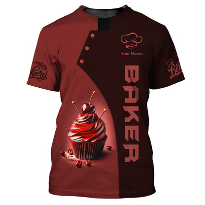 Zipper Hoodie Seductive Cupcakes 3D Shirts Gif For Baker, Bakery Custom T-Shirts