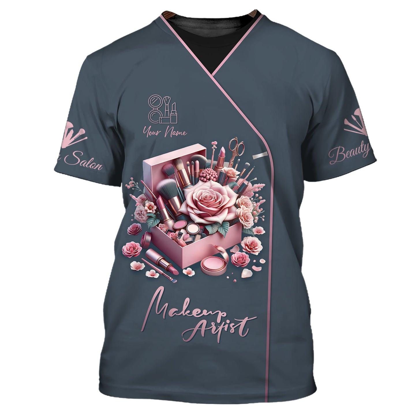 Beauty Rose Custom T-Shirts Artistic Makeup Kit 3D Shirt