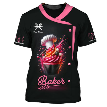 Zipper Hoodie Personalized Custom T-Shirt Cupcake 3D Shirts Gif For Baker