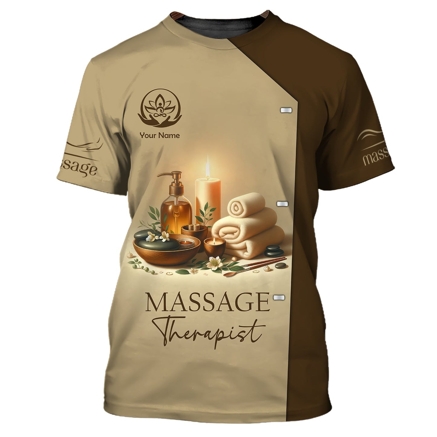 Zipper Hoodie Tranquil Spa 3D Shirt Therapist Massage Custom T-Shirts, Hoodie