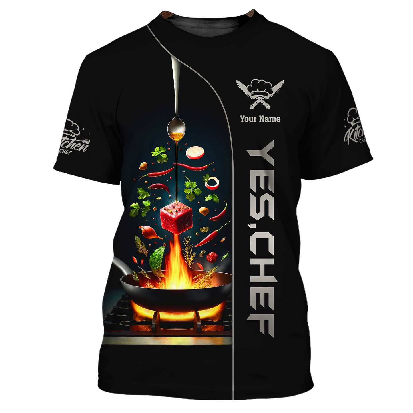 Unisex Custom T-Shirts Chef Cooking 3D Shirt Gif For Chef